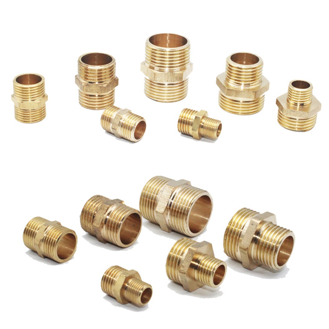 NP-MM นิปเปิ้ลทองเหลือง ผู้-ผู้ เกลียวนอก-เกลียวนอก 1/8"-1" Brass Nipple Male-Male Thread G1/8-G1 นิปเปิ้ล ทองเหลือง ข้อต่อทองเหลืองเกลียวนอก 1หุน-8หุน Air connector Fitting