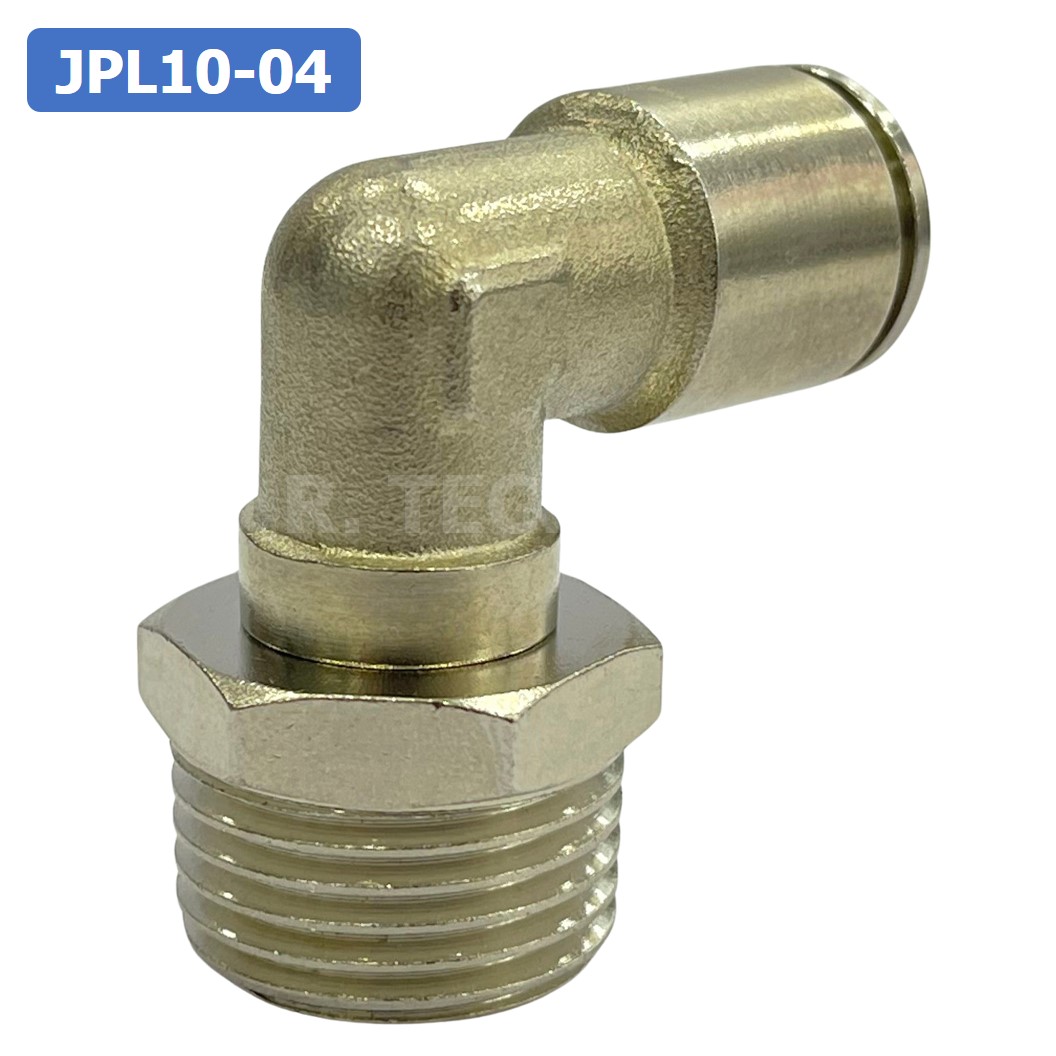 (1ชิ้น) JPL10-04 ข้อต่อลม เกลียวนอก งอ90° สแตนเลส STAINLESS Male Thread Elbow Pipe Quick Fittings Connector ข้อต่อลมสแตนเลส ข้องอ