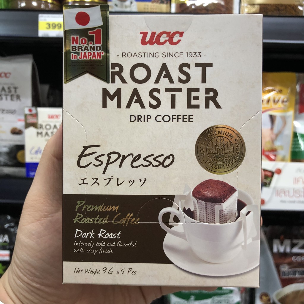 ยูซีซี กาแฟดริป โรสต์ มาสเตอร์ 9 กรัม x 5 ซอง UCC Roast Master Drip Coffee 9 g. x 5 Sachets