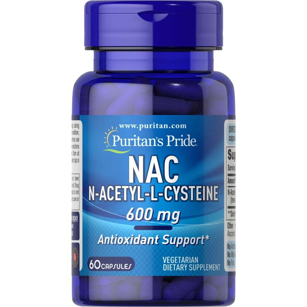 Puritan's Pride NAC N-Acetyl-L-Cysteine 600 mg 60 capsules จากอเมริกา เสริมสร้างภูมิคุ้มกัน ต่อต้านอนุมูลอิสระ