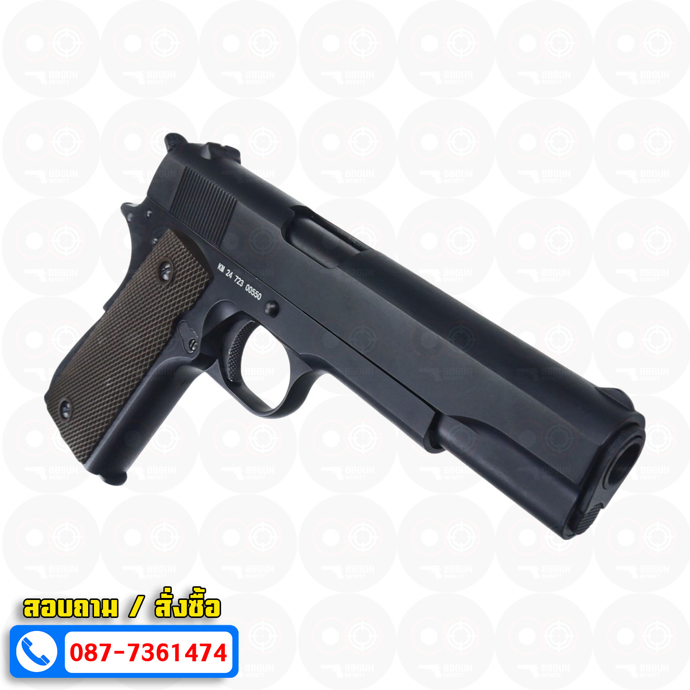 บีบีกันอัดแก๊ส Colt M1911 A1 Double Bell 723 สีดำ BB GUN