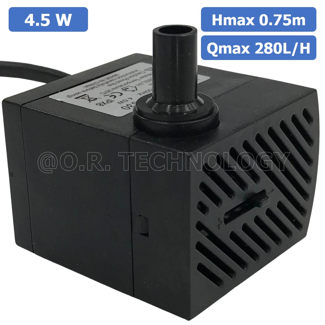 (1ชิ้น) HG-330 ปั๊มน้ำ ปั๊มแช่ พร้อมปลั๊กเสียบ 220VAC 4.5W Water pump Submersible Pump Hmax 0.75m Qmax 280L/H