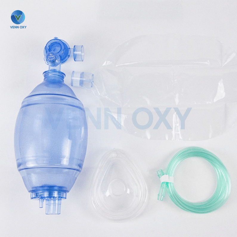 ชุดอุปกรณ์ช่วยหายใจฟื้นคืนชีพ แอมบูแบค ชนิดมือบีบ แบบชนิด พกพา (Ambu Bag / Air Mask Bag Unit)