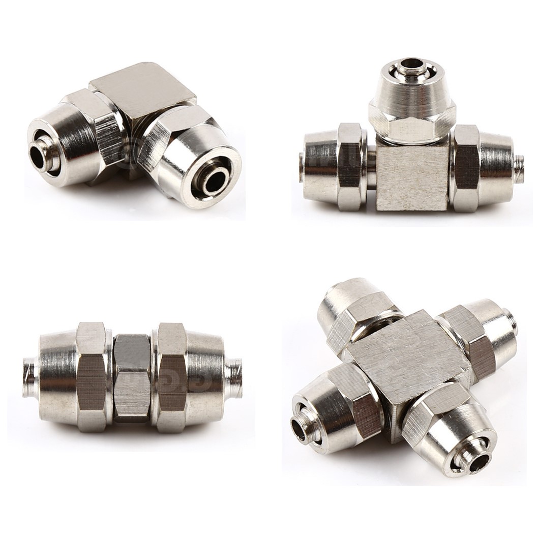 KPU KPV ข้อต่อลมสวมอัด 2ทาง ตรง/งอ 2 Way Union Straight/Elbow Quick Joint Connector แบบสวมอัด Air fitting ข้อต่อสวมอัด สำหรับสายลม PU 4-16mm