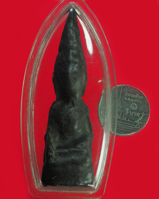 *32349 พระเชียงรุ้ง เนื้อสัมฤทธิ์ ศิลปทางเหนือ เก่า เลี่ยมพลาสติก 13