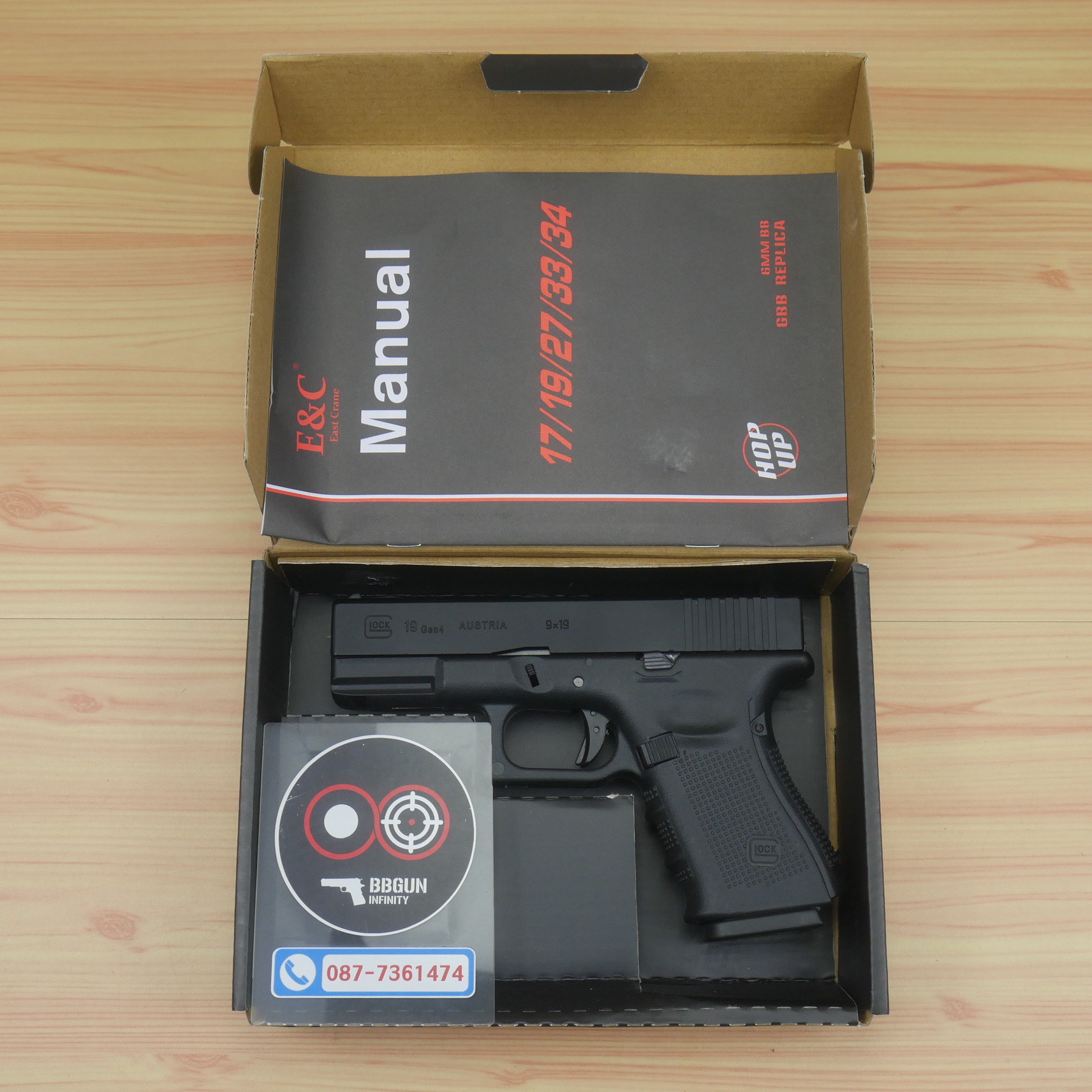 บีบีกันอัดแก๊ส GLOCK 19 Gen 4 E&C 1306 BB GUN