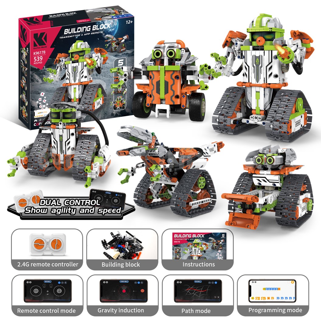 KEEYEE WORLD K96178 ตัวต่อเสริมทักษะ 5 IN 1 DIAMOND ROBOT ของเล่นเสริมทักษะ ตัวต่อ Building Block STEAM Education Programmable Robot