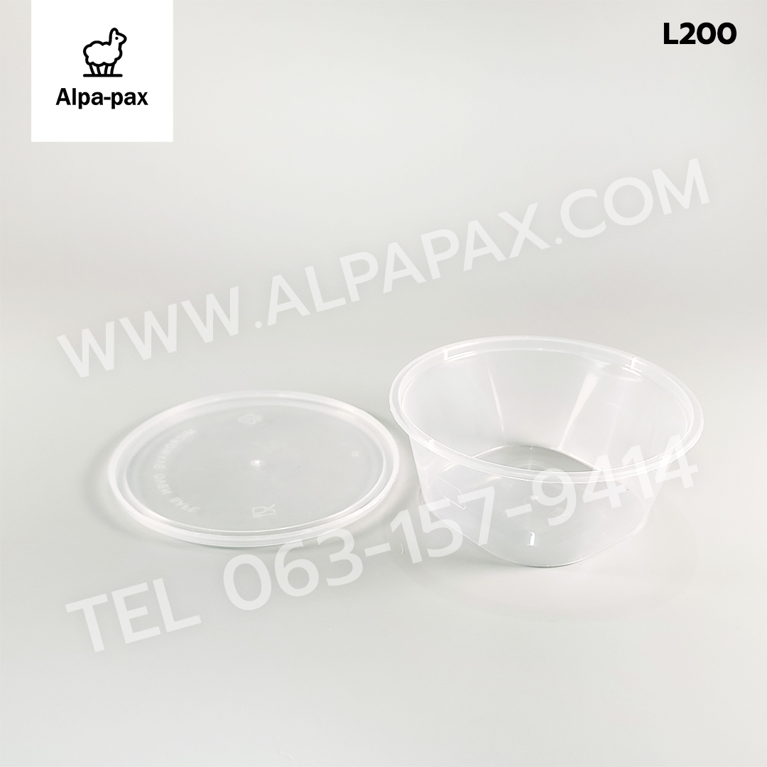 ถ้วยอาหารพลาสติก+ฝา 200ml. (ลัง 450ใบ) กล่องไมโครเวฟ กล่องข้าว กล่องอาหาร กล่องใส่อาหาร