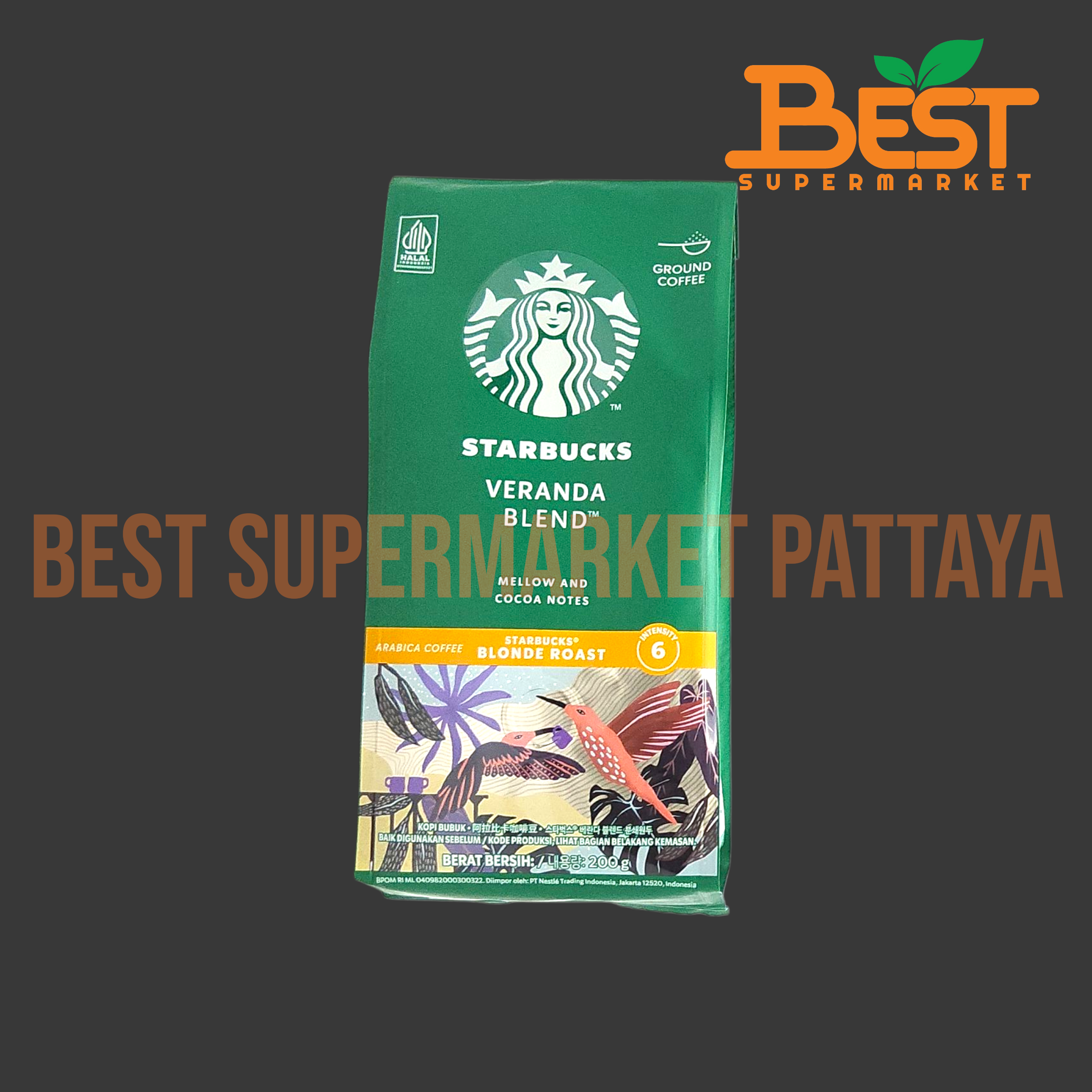 สตาร์บัคส์ วีรันด้า เบลนด์ บลอนด์ โรสต์ กาแฟแท้คั่วบด 200 กรัม.Starbucks.Veranda Blend Blonde Roast 200 g.