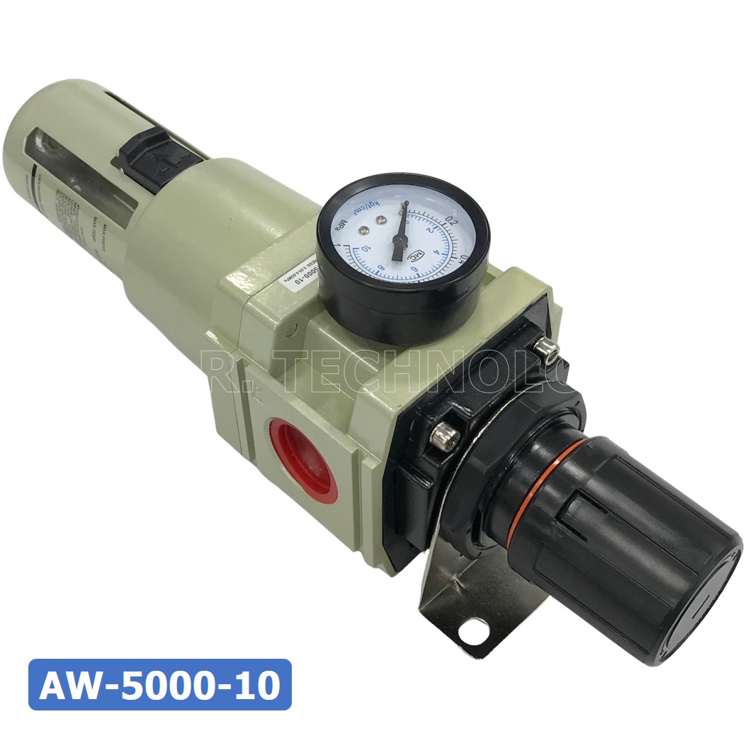 AW5000-10 ชุดกรองลมปรับแรงดัน Manual Drain AW Pneumatic Combination Air Filter Regulator TIANYU AW-5000-10