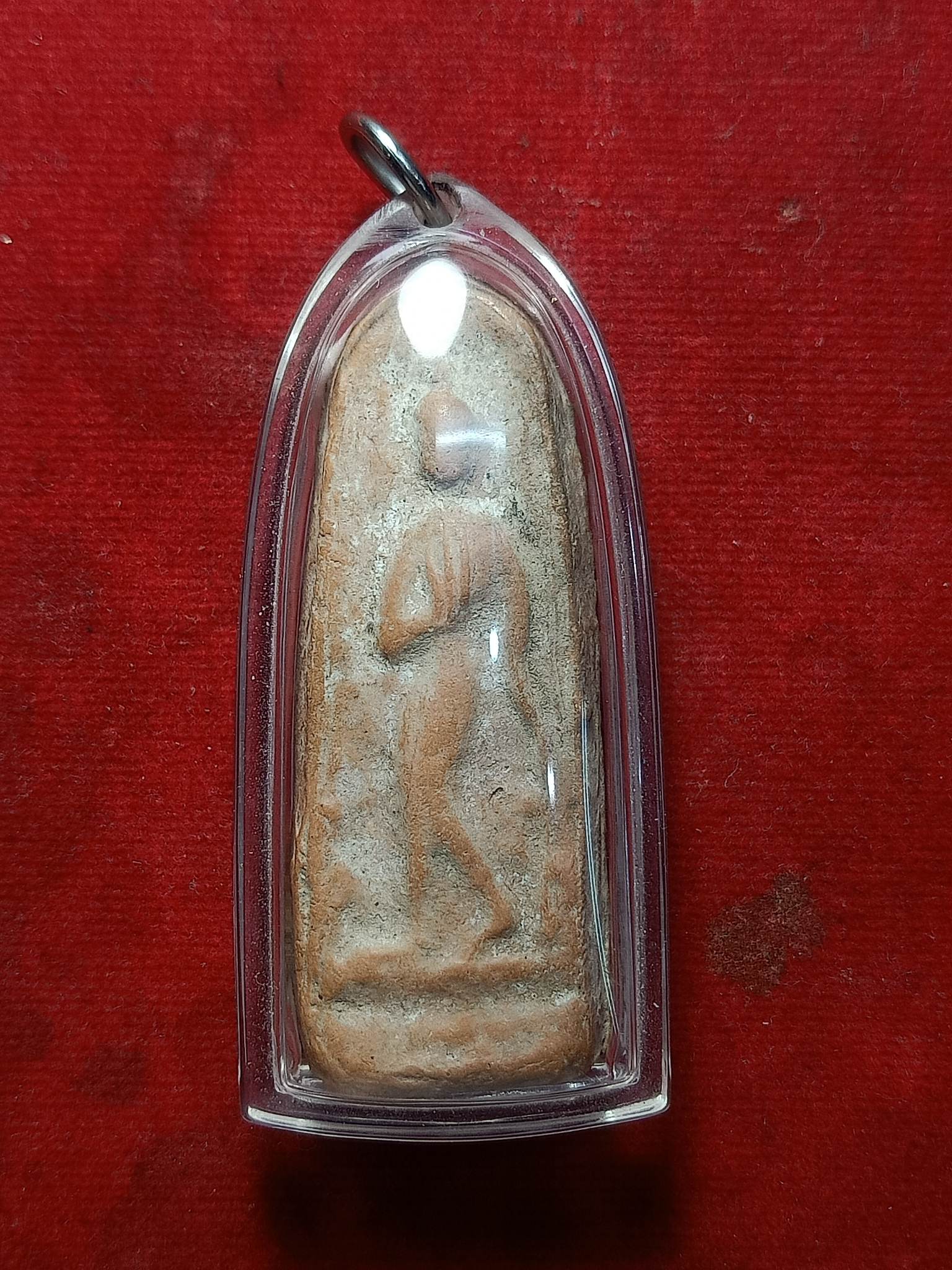 พระสรรค์ลีลายืน เนื้อดินเผาเก่า กรุท้ายย่าน จ.ชัยนาท ขนาด 6 ซม. (SKU-02332)