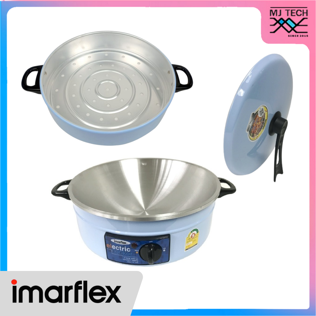 IMARFLEX กระทะไฟฟ้าเอนกประสงค์ พร้อมซึ้ง 1 ชั้น ความจุ 3 ลิตร รุ่น MP-16Q