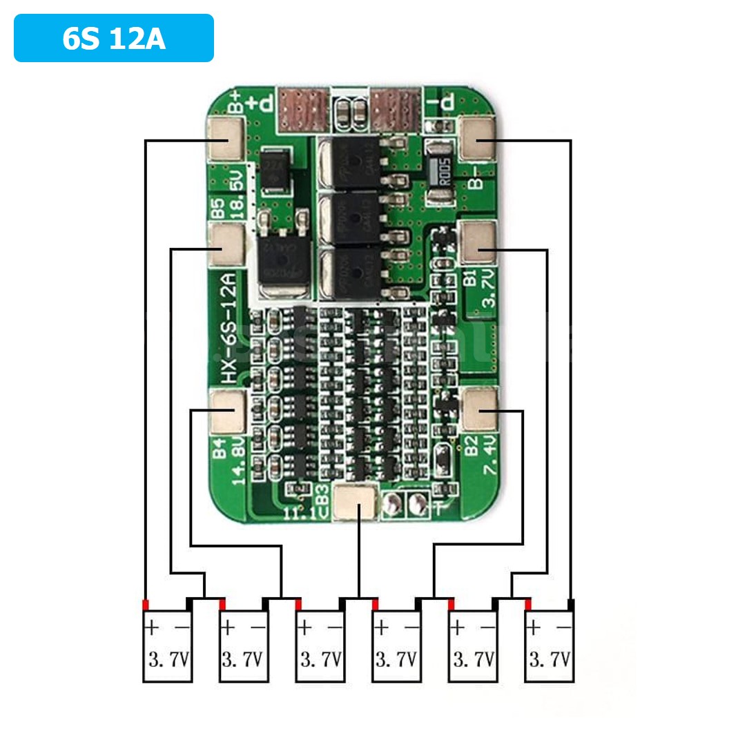 CM661 6S 12A 18.5-22.2VDC โมดูลชาร์จแบตเตอรี่ BMS 6-Series 12A 18650 Lithium Battery Protection Module แบตลิเธียม BW-6S