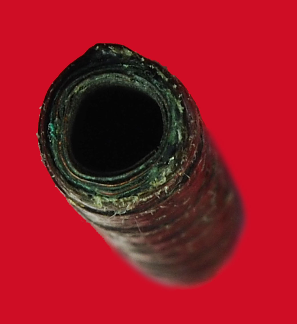 ขายแล้ว*35017 ตะกรุดสาริกา ลงรักถักเชือก หลวงพ่อทบ วัดชนแดน เพชรบูรณ์ ขนาด ความยาว 2.5 นิ้ว 12