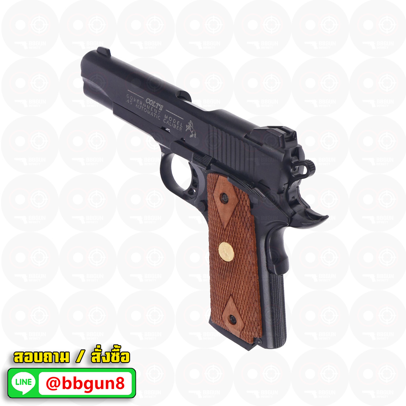 แบลงค์กัน KUZEY M1911 5 นิ้ว COLT GOVERMENT 100 Year สีดำ blank gun ด้ามไม้