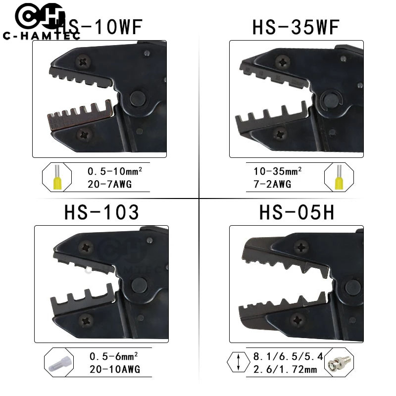 ชุดคีมย้ำหางปลา ชุดคีมย้ำสายไฟ คีมย้ำเปลี่ยนหัวได้ 9 แบบ พร้อมกระเป๋าจัดเก็บ