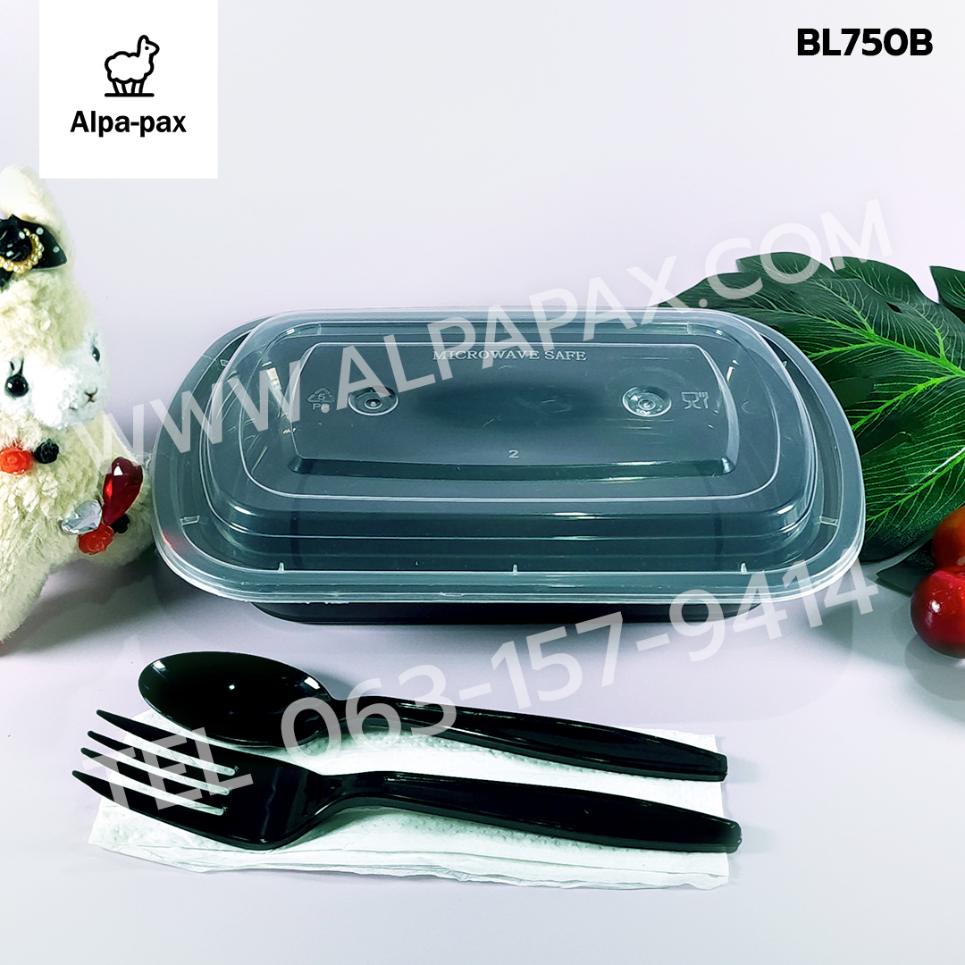 BL750B กล่องอาหารพลาสติก+ฝา 750ml. (ลัง 150ใบ) กล่องไมโครเวฟ กล่องข้าว กล่องอาหาร กล่องใส่อาหาร