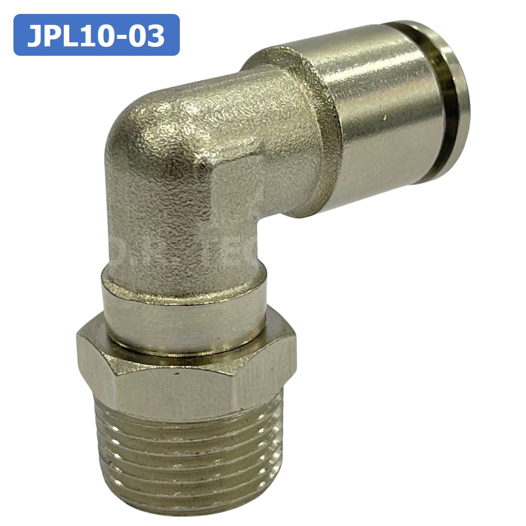 (1ชิ้น) JPL10-03 ข้อต่อลม เกลียวนอก งอ90° สแตนเลส STAINLESS Male Thread Elbow Pipe Quick Fittings Connector ข้อต่อลมสแตนเลส ข้องอ