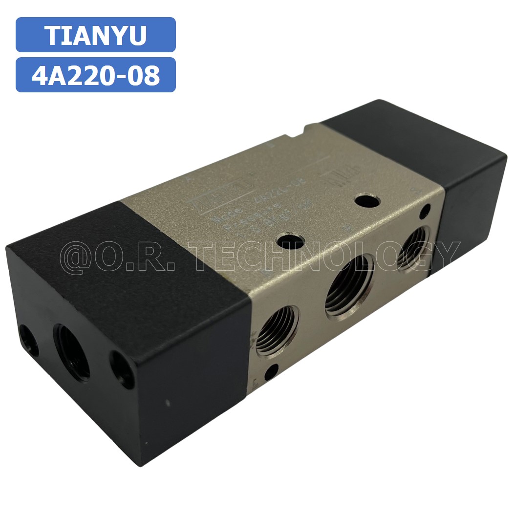 (1ชิ้น) 4A220-08 วาล์วควบคุมด้วยลม 2 ข้าง 5/2 Single Air Control Valve Pneumatic TIANYU