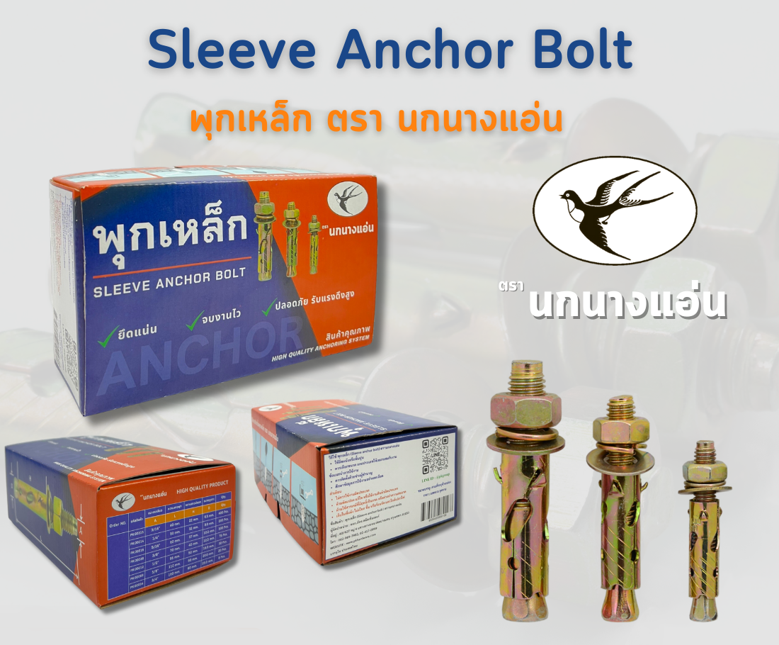 พุกเหล็ก ปุ๊ก 3/8 นิ้ว (3หุน) แพ็ก 10 ตัว ปุ๊กเหล็ก กันสนิม พุก อุปกรณ์ช่าง เครื่องมือช่าง อุปกรณ์ก่อสร้าง พร้อมส่ง