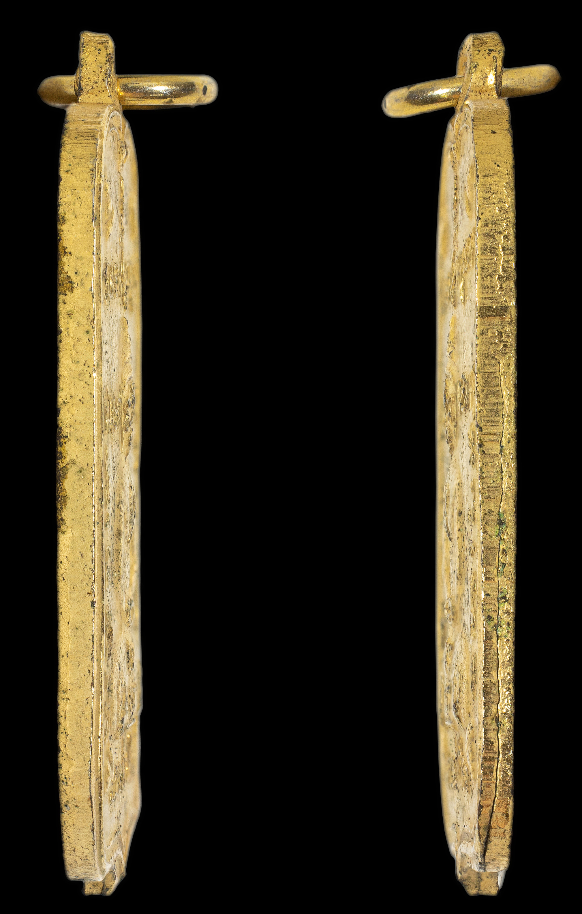 เหรียญเทวดา หลวงพ่อนนท์ วัดหนองโพธิ์ นครนายก รุ่น 4 อุเฉียง เนื้อทองแดงกะไหล่ทอง