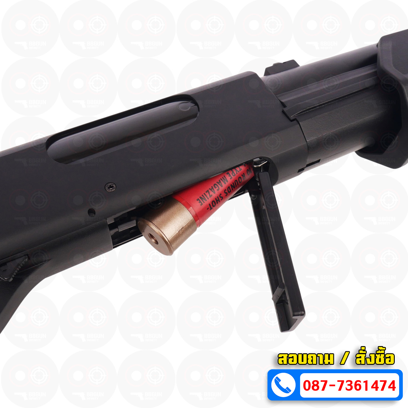 บีบีกันปืนลูกซอง Cyma CM355L M870 Long Magpul สีดำ (ชักยิงทีละ 3 นัด)