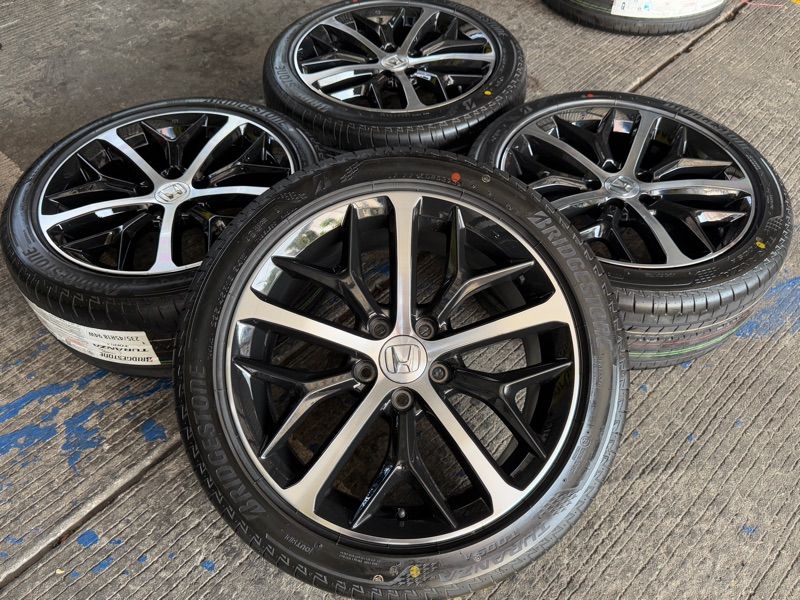 ล้อ Honda Civic Fe rs Ehev ขอบ 18 Top ยางใหม่ Bridgestone Toranza Too5a 🛞 235/45/18ปลายปี23 (1 ชุด 4 วง)
