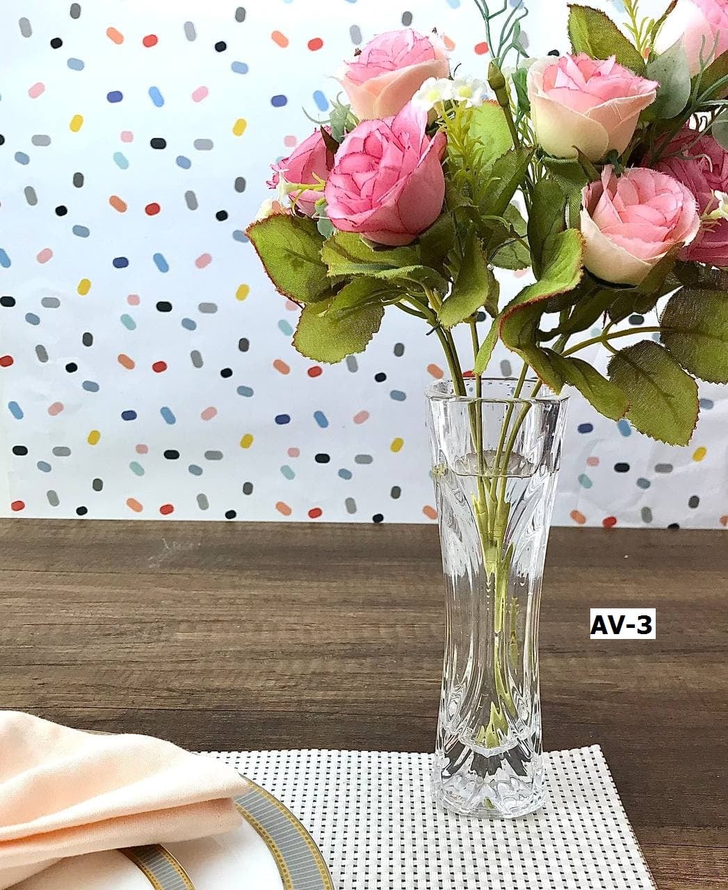 AV-3 แจกันอคิลิคใสเอวเว้า