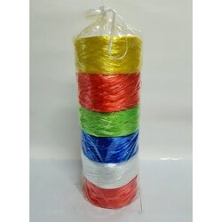 เชือกฟางม้วนใหญ่ คละสี นน. 2 ขีด/ ม้วน ขายยกแพ็ค(ราคารวมแวท) แพ็คละ 6 ม้วน ปอฟาง เชือกพลาสติก {รหัสสินค้า2401936802}