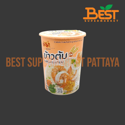 มาม่าข้าวต้มคัพ ข้าวต้มกึ่งสำเร็จรูปรสกุ้งกระเทียม 40 กรัม. Cup Instant Rice Soup Garlic Shrimp Flavour 40 g.