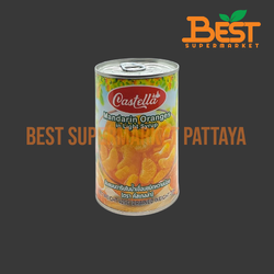 คัสเทลล่า ส้มแมนดารินในน้ำเชื่อมชนิดหวานน้อย 425 กรัม. Castella Brand Mandarin Oranges in Light Syrup 425 g.