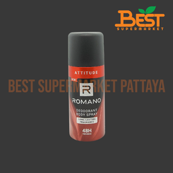 โรมาโน่ แอททิทูด บอดี้ สเปรย์ 150 มล. ROMANO ATTITUDE DEODORANT BODY SPRAY LONG-LASTING FRAGRANCE 150 ML