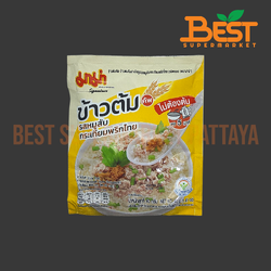 มาม่าข้าวต้มคัพ ข้าวต้มกึ่งสำเร็จรูปรสหมูสับกระเทียมพริกไทย ชนิดซอง 40 กรัม.Cup Instant Rice Soup Minced Pork with Garlic And Pepper Flavour (PACK) MAMA BRAND) 40 g.