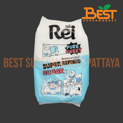 เรย์ น้ำตาลทรายขาวบริสุทธิ์ 1กิโลกรัม.Rei Pure Sweet Super Refined Sugar 1Kg.