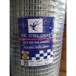 ลวดตาข่ายสี่เหลี่ยม (ราคารวมแวท) ตรา PKฟ้า กว้าง 90 ซม. ยาว 30 ม. ลวดเบอร์ 14 ขนาด 1"x1"x3 {รหัสสินค้า0102703001}