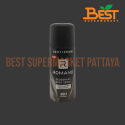 โรมาโน่ เจินเทิลแมน บอดี้ สเปรย์ 150 มล. ROMANO GENTLEMAN. DEODORANT BODY SPRAY LONG-LASTING FRAGRANCE 150 ML