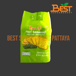 โฮมมี่ ขนมปังกรอบ รสสาหร่ายโนริ 80กรัม x 6ซอง.Homey Nori Seaweed 80g x 6packs.