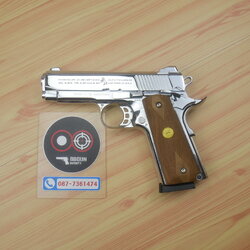 Blank Gun KUZEY M1911 COLT'S 100 ปี สีเงินเงา 4 นิ้ว แบลงค์กัน