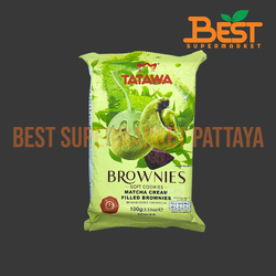 ทาทาวา คุกกี้นุ่มผสมบราวนี่สอดไส้ครีมชาเขียวมัทฉะ 100 กรัม. Tatawa Brownies Soft Cookies Matcha Cream Filled Brownies 100g.