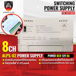ALPS-02 Switching Powersupply 8ch. 12V8A สำหรับอุปกรณ์ CCTV