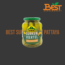 เคอเน่ แตงกวาดองปรุงรสผสมมัสตาร์ด 330 กรัม.Gurken Viertel (Kuhne Brand) 330g.