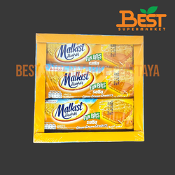 มอลคิสท์ แครกเกอร์สอดไส้ครีมรสชีส 30กรัม x 12ซอง.Malkist Cheese Crackers 30g. x 12packets.