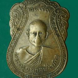 *27737 เหรียญพระครูอนุกูลสังฆกิจ วัดเจ้าปลุก ปี 2499 อยุธยา เนื้อทองแดง 50