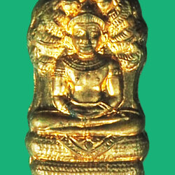 *38538 พระปรกใบมะขาม อาจารยติ๋ว วัดมณีชลขัณข์ ลพบุรี เนื้อทองแดง กล่องเดิม 69