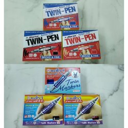 ปากกาเคมี 2 หัว ตราม้า กับ แอโรว์ แพ็ค 12 ด้าม(ราคารวมแวท) ปากกา ปากกาเมจิก ปากกามาร์คเกอร์ ติดแน่น ติดทน กันน้ำ