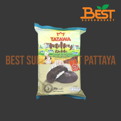 ทาทาวา คุกกี้รสช็อกโกแลต สอดไส้ครีมรสนม 120 กรัม.Tatawa Milk Delite Dark Chocolate Cookies with Cream Filling 120g.