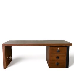 โต๊ะทำงานไม้สัก สีวอลนัท