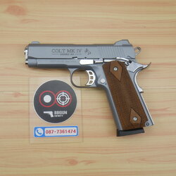 แบลงค์กัน KUZEY M1911 COLT MK IV SERIES 80 สีสโมค 4 นิ้ว ด้ามไม้ Blank Gun