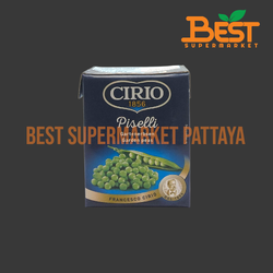 ซีริโอ ถั่วลันเตาในน้ำเกลือ น้ำหนักสุทธิ 380 กรัม Cirio Garden Peas Net Weight 380 g.