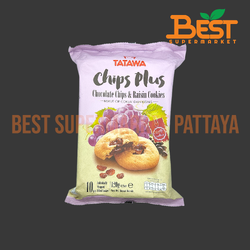 ทาทาวา คุกกี้ช็อกโกแลตชิพส์ผสมลูกเกด 120 กรัม. Tatawa Chips plus Chocolate Chips&Rasin Cookies 120g.
